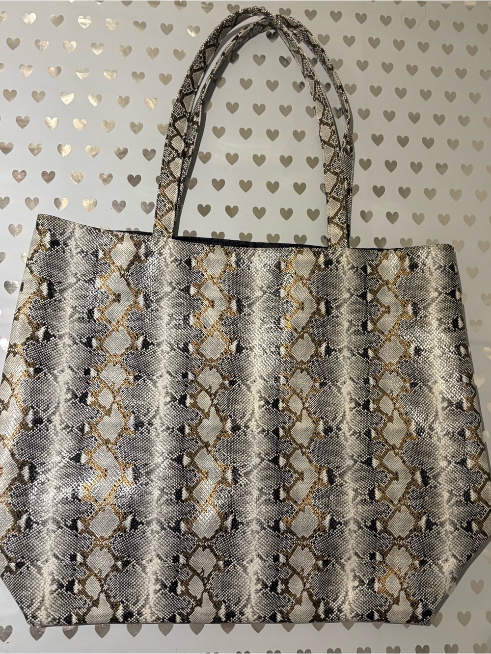 Snake-Print Tote Bag - Neutral